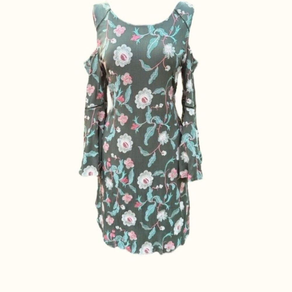 Luxology Floral Embroider Bell Sleeve Summer Mini Dress Earthy Romantic Summer 4